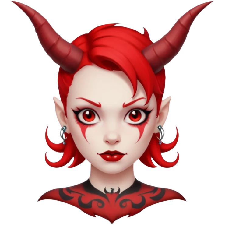 devil girl with tattoo emoji