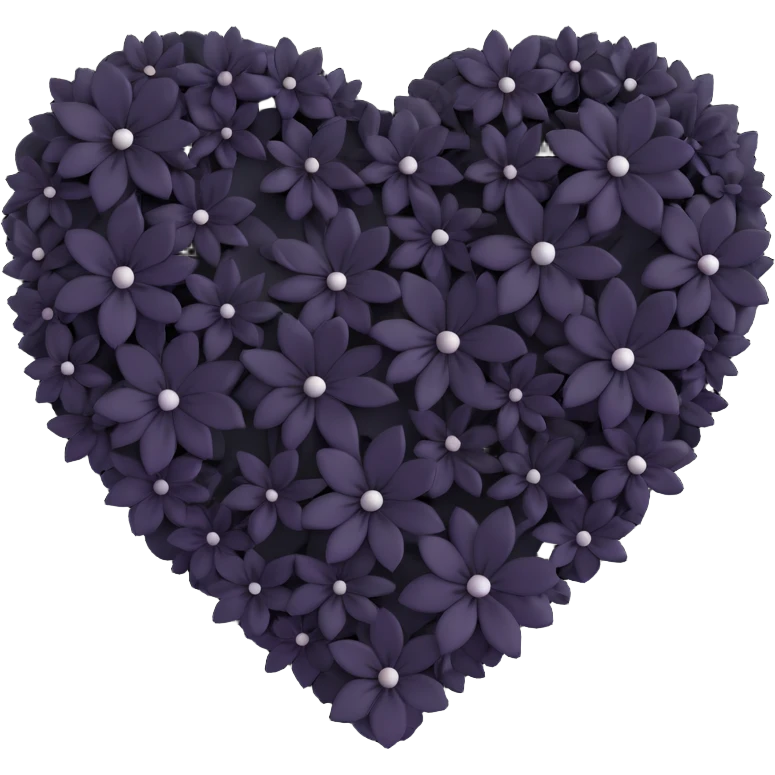 Black flower heart emoji