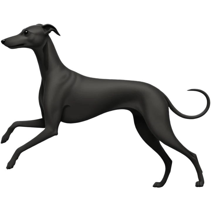 Silouhette of a Greyhound running emoji