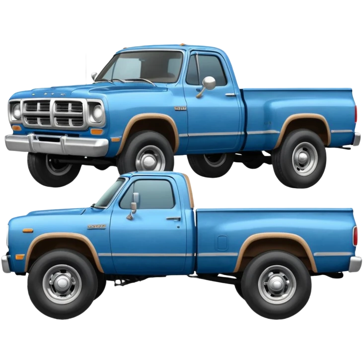 1979 dodge truck two wheels on the back blue emoji
