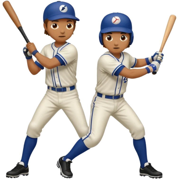 A guy hitting another guy in the balls with a baseball bat emoji