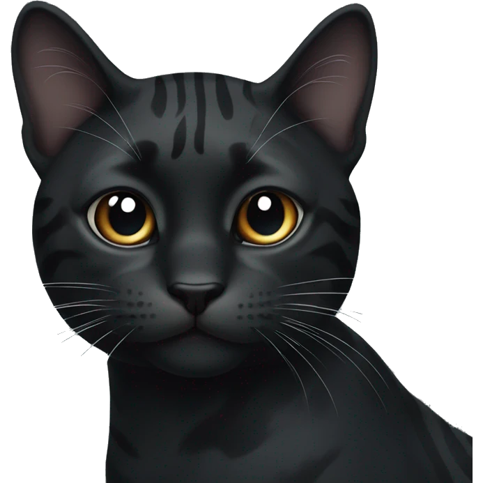 Black tiger cat with small white dot on nose emoji
