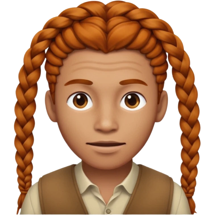 thick ginger braids man emoji