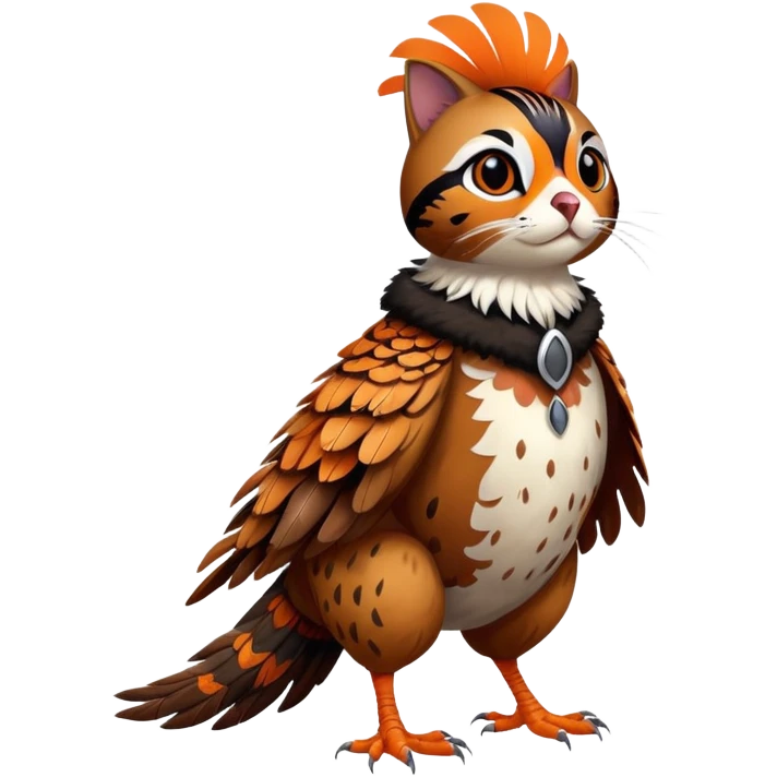 pheasant wearing a cat costume, standing pose emoji