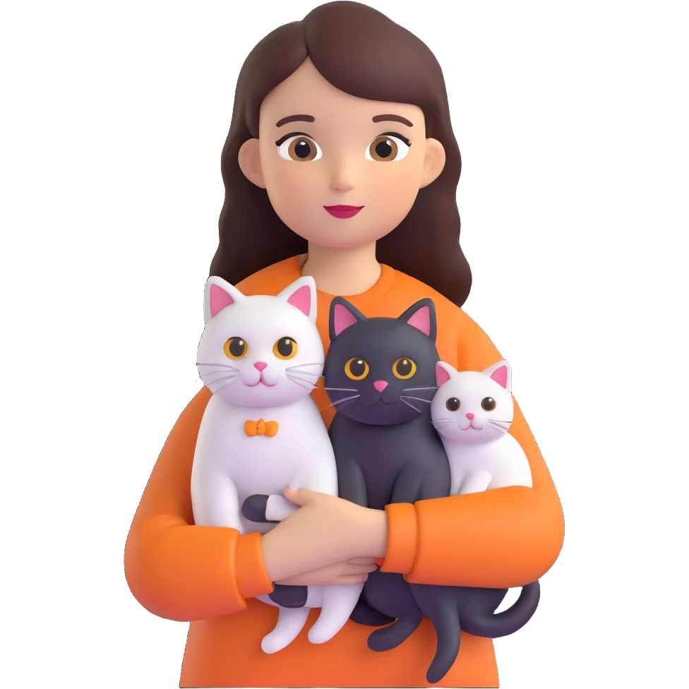girl holding two cats emoji