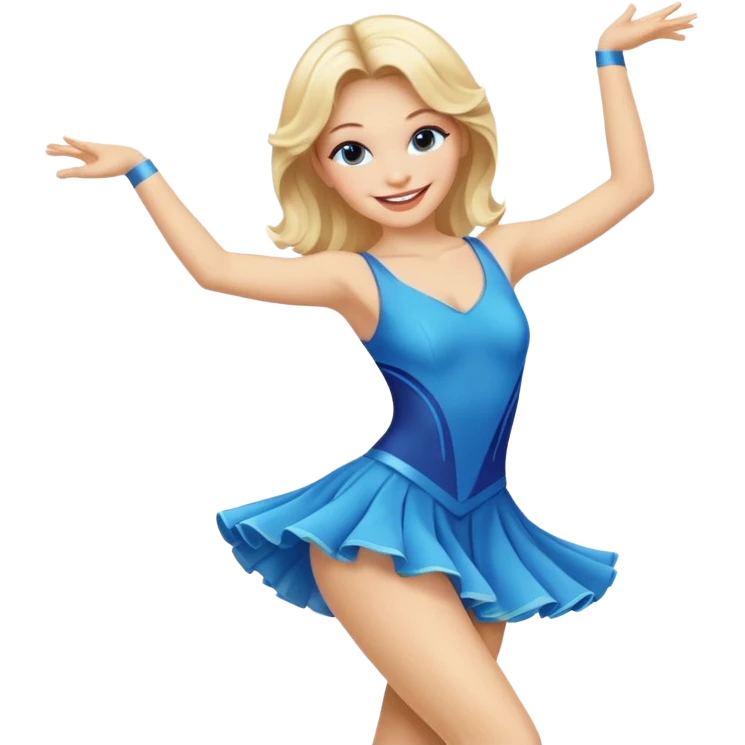 blue jazz style dance costume on blonde emoji