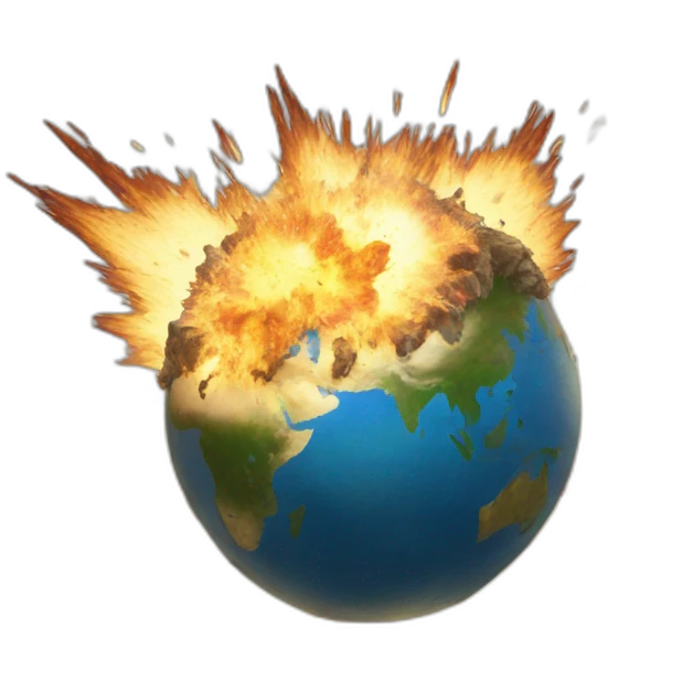 Exploding earth emoji