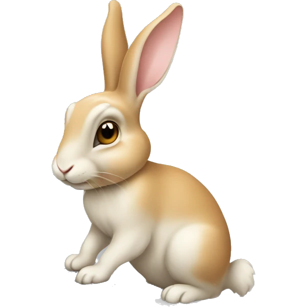 Cute Flemish rabbit typing on a keyboard emoji