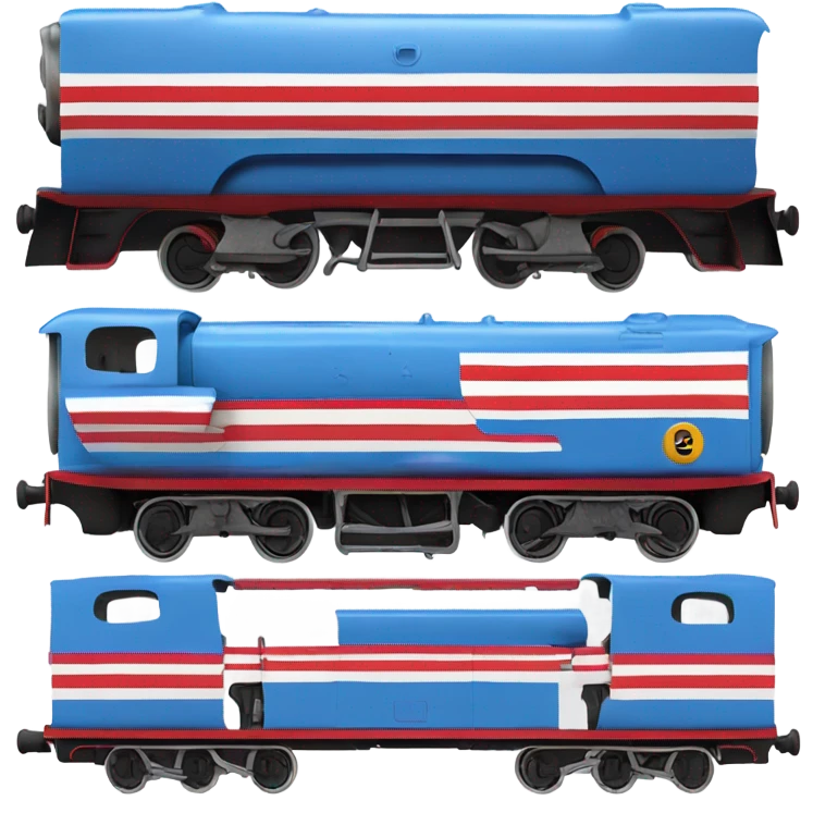 thomas the tank engine with american stripes on it's train body emoji