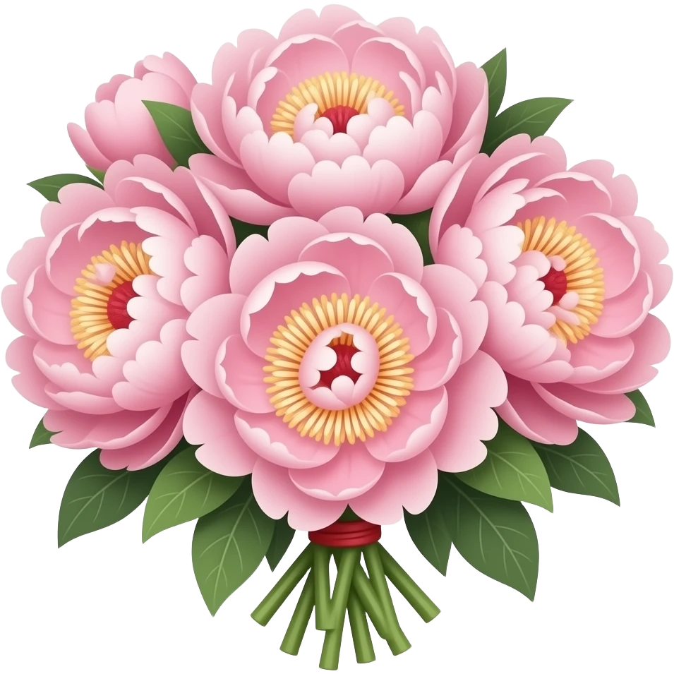 peonies bouquet emoji