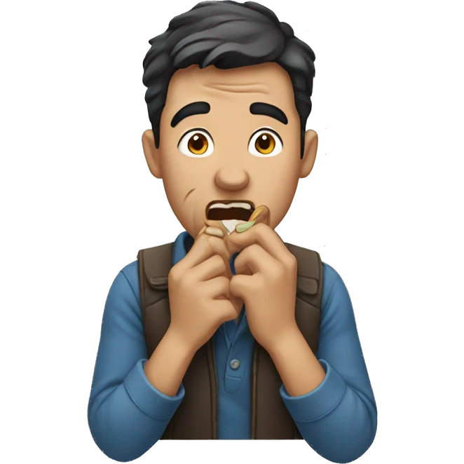 man biting nails emoji