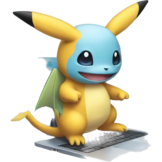 Pokemon with a laptop emoji