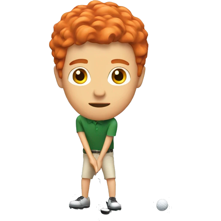 Man with red hair golfing emoji