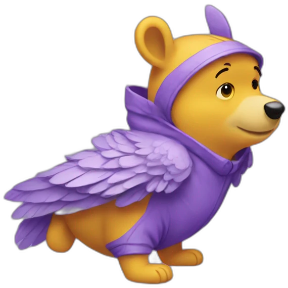 Pooh violet avec des ailes emoji