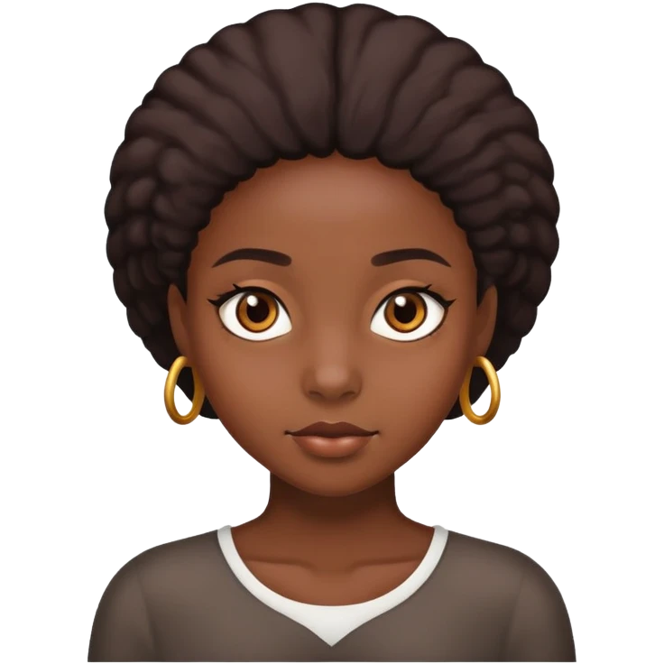 black girl with brown eyes emoji