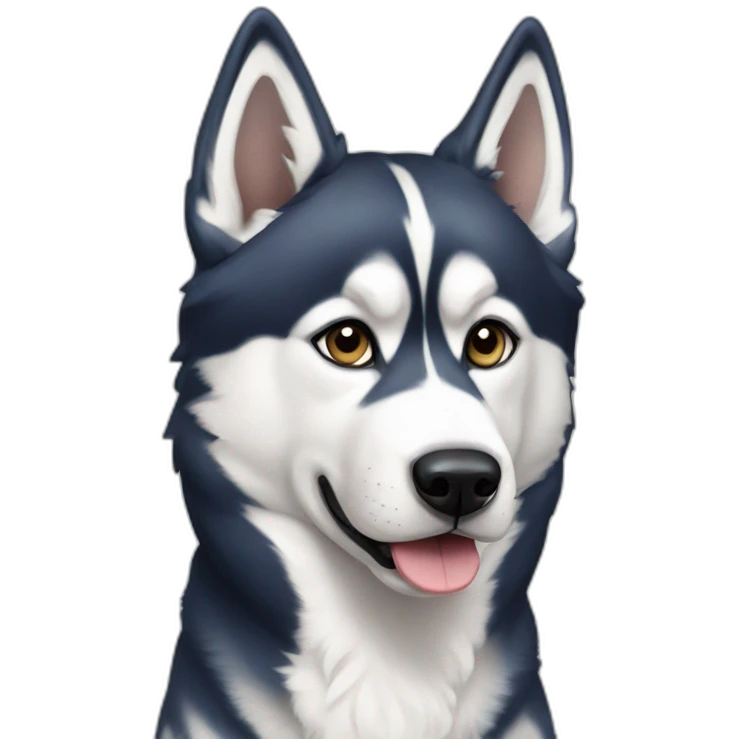 Siberian husky full-height emoji