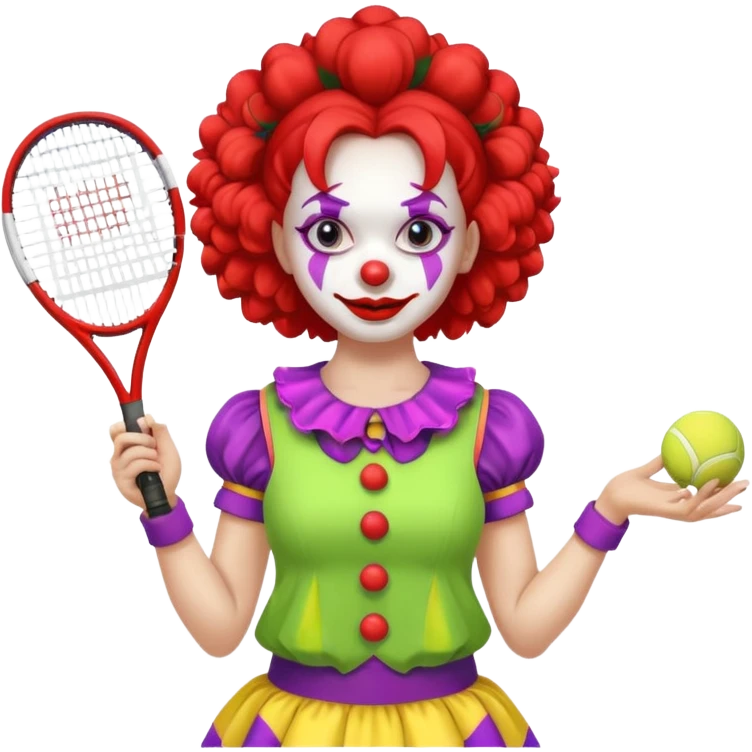 tennis player female clown child emoji