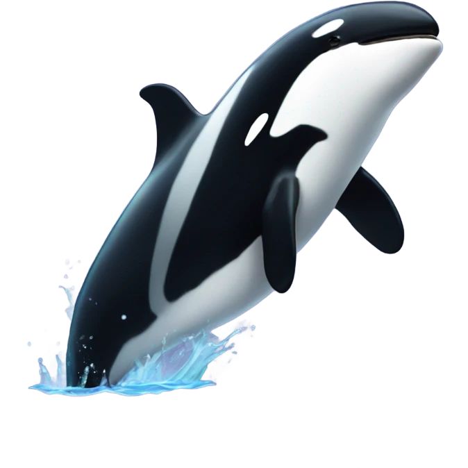 Orca with tall straight dorsal fin emoji