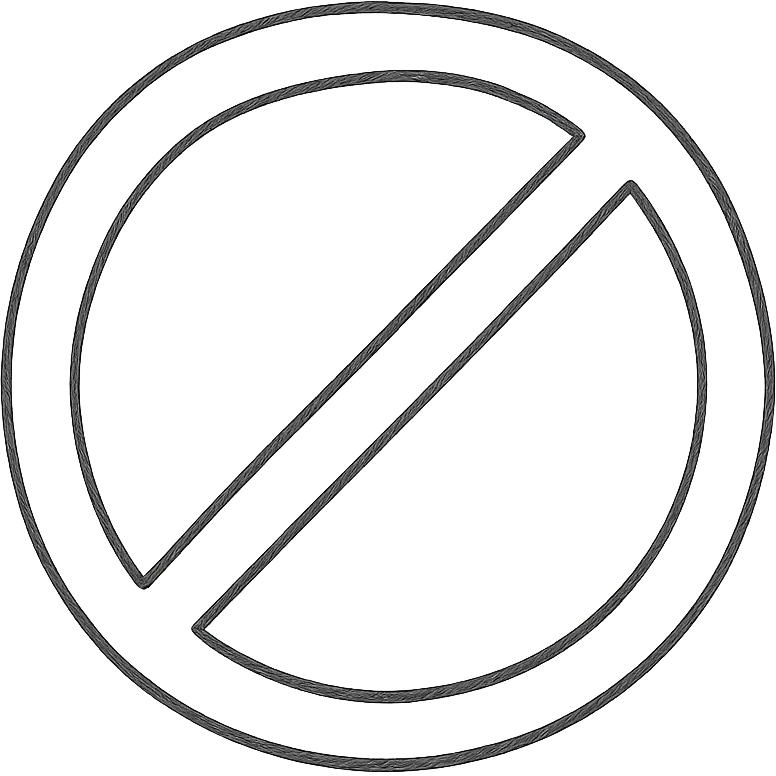 hand drawn outlined prohibition sign icon emoji