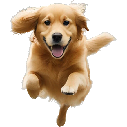 Golden retriever jumping emoji