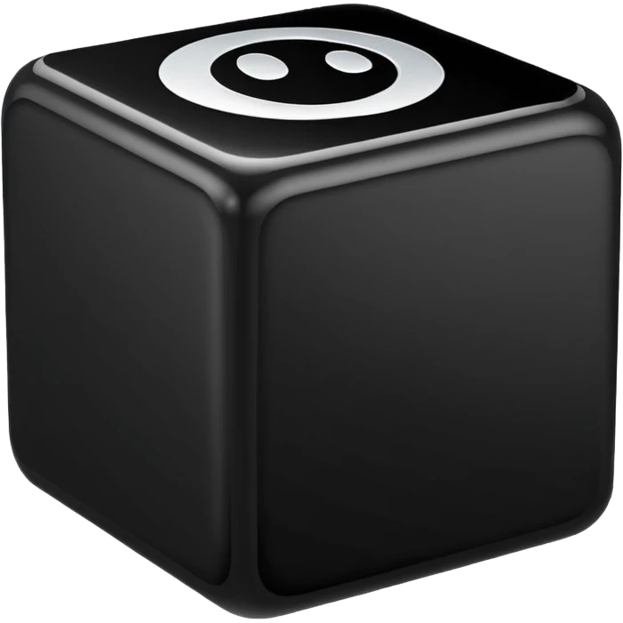 3D cube with one textured side emoji