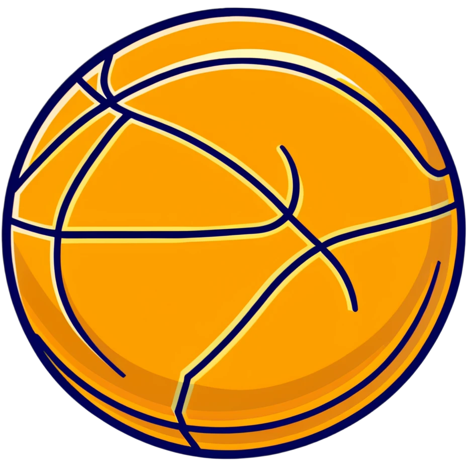 luxurious golden basketball, shiny metallic gold surface with orange seams emoji