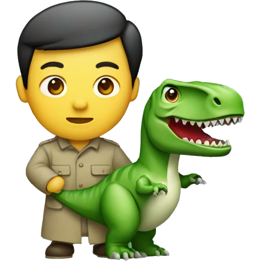 Mao Zedong holding a t-Rex emoji