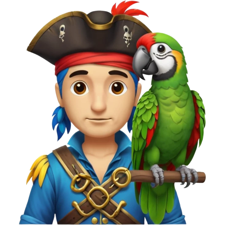 pirate and parrot emoji