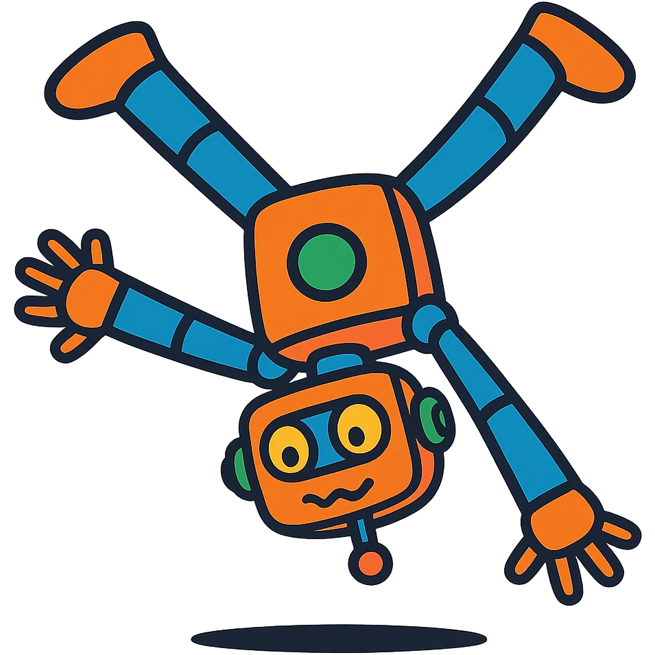 robot doing a cartwheel emoji