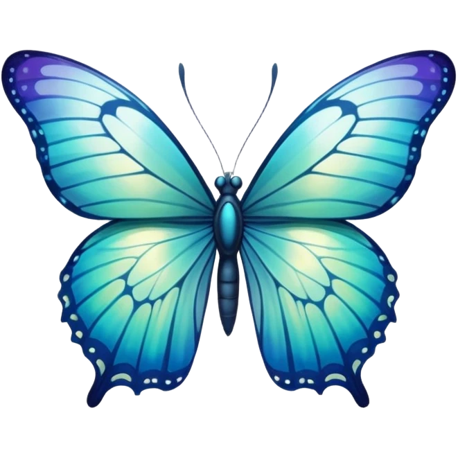 Ocean colored butterfly emoji