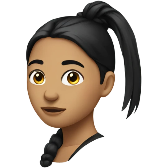 Sideways person with a black ponytail emoji
