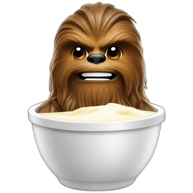 Chewbacca eating yogurt emoji
