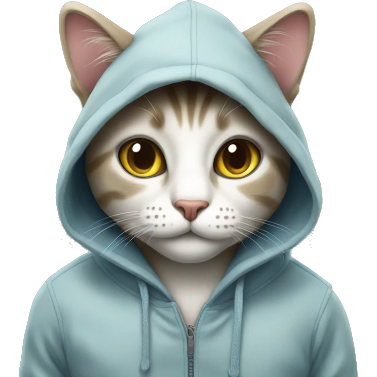 Cat with hoodie emoji
