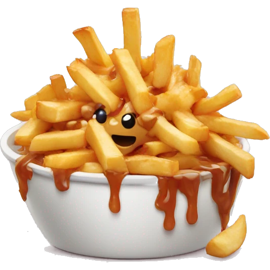 Poutine qui mange une poutine emoji
