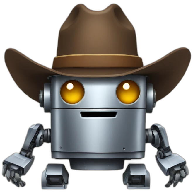 robot with a cowboy hat emoji
