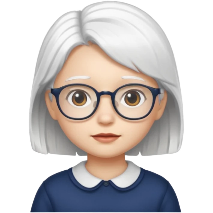 white haired little girl with glassess emoji