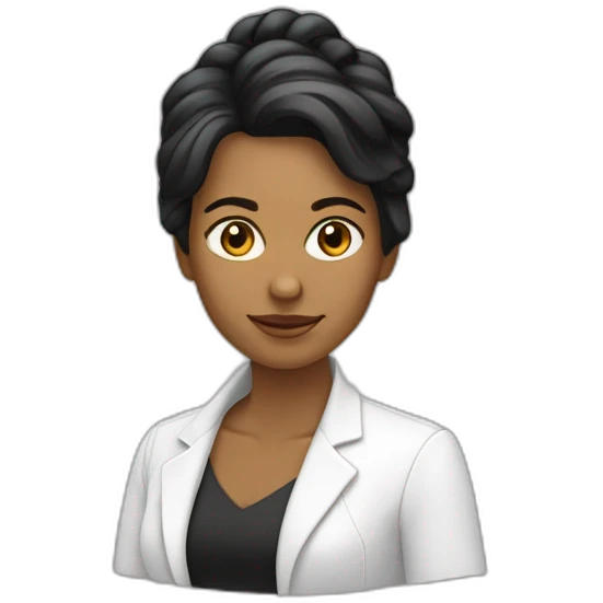 mujer piel blanca pelo negro largo en laptp emoji
