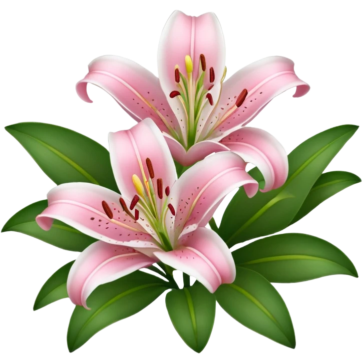 lilies pink & white flower emoji