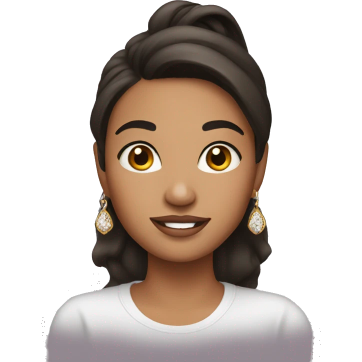 Brunette girl with earrings emoji