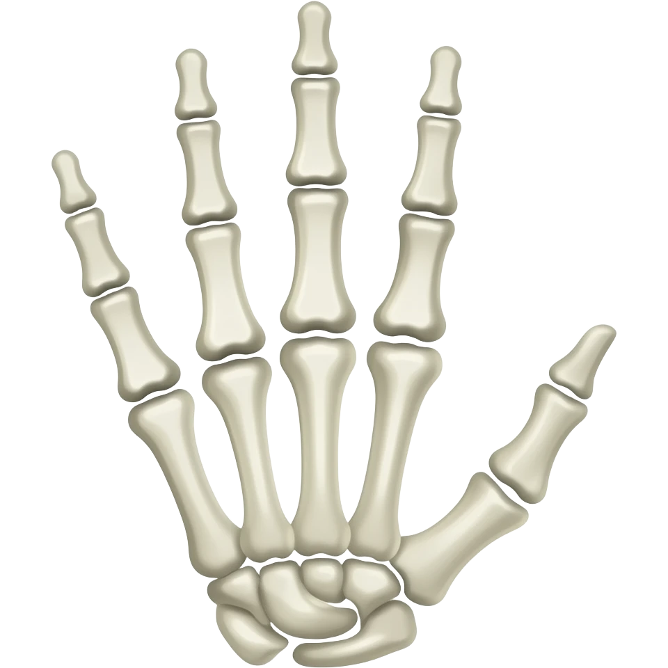 skeleton hand 4 fingers 1 thumb emoji