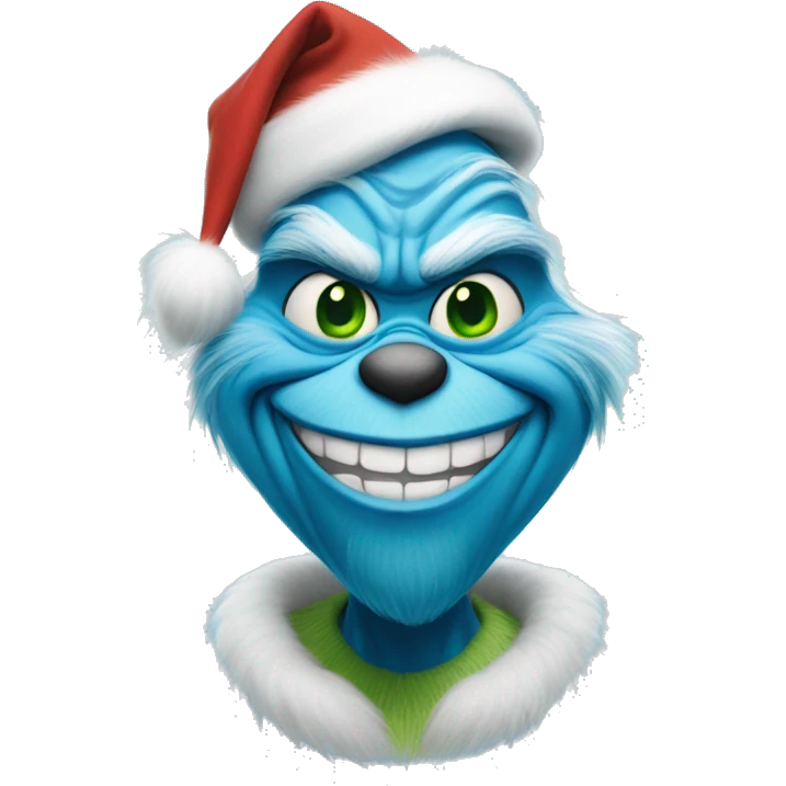 grinch grinning blue emoji