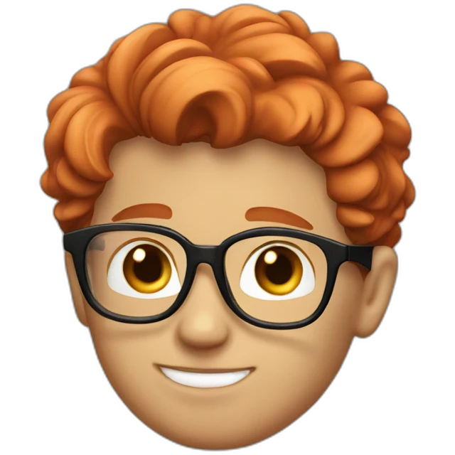 Cool red haired gay boy with glasses emoji