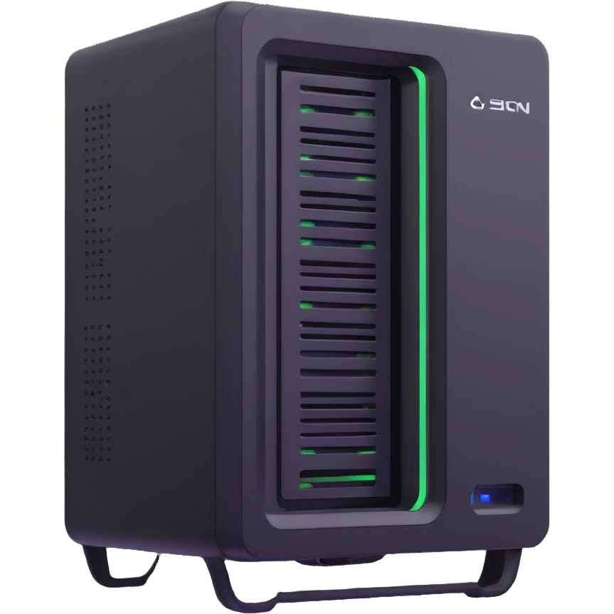 futuristic PC server with digital network connections emoji