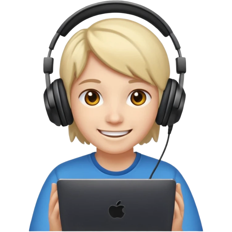 человек весело играет в компьютер emoji