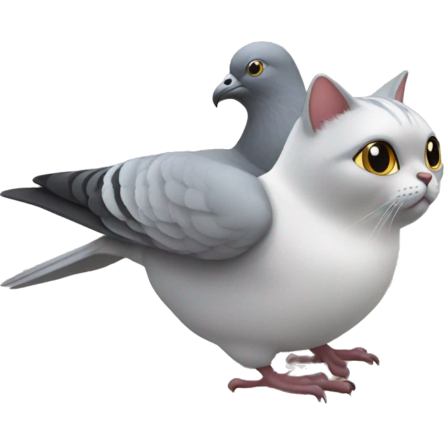 make a meow cat ride a pigeon emoji
