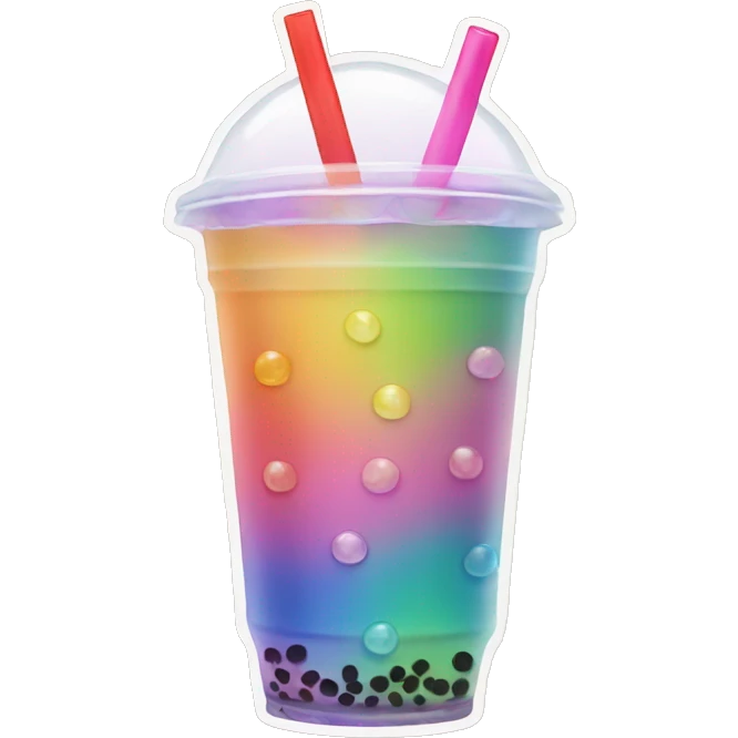 rainbow bubble tea emoji