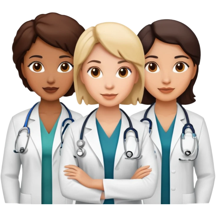 3 female doctors  emoji