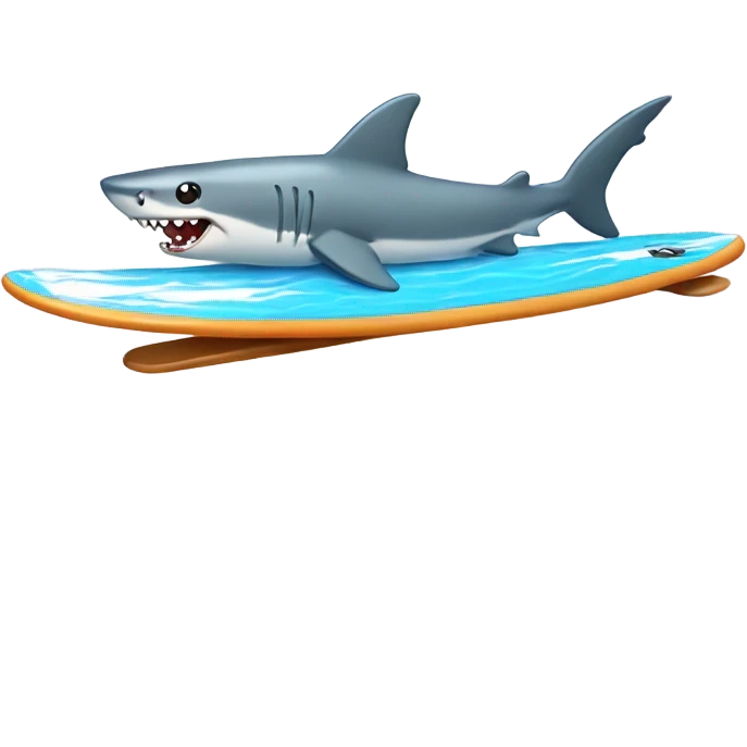 Shark riding surf board emoji