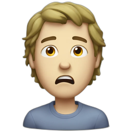 White guy scared by olives emoji
