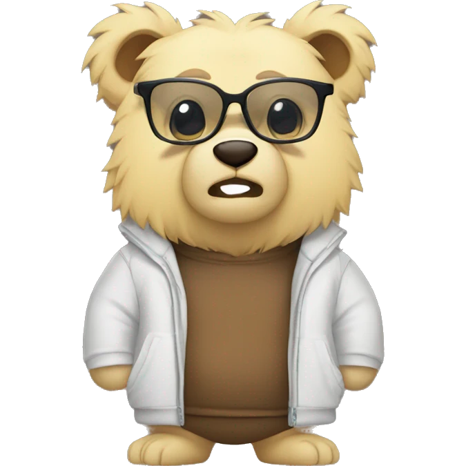super saiyan bear with glasses emoji